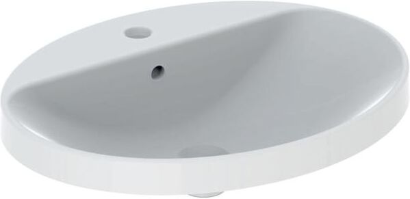 Geberit VariForm Einbauwaschtisch 500725012 60x48cm, mit Hahnlochbank, Überlauf, oval, weiß