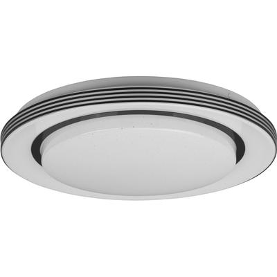 REALITY LEUCHTEN LED Deckenleuchte "Atria", schwarz (schwarz matt), 1, Ø 38cm H: 7,5cm, 1 Stk., Leuchten, Starlight Effekt, Fernbedienung, Lichtfarbe einstellbar dimmbar Memory, LED Deckenleuchte