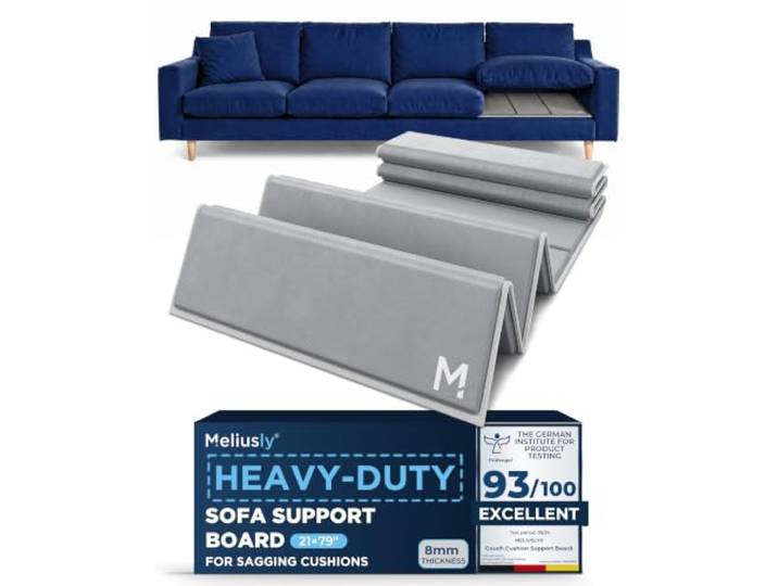 Meliusly Couchkissen-Stützbrett für schlaffe Sofakissen, 53 x 200 cm Tiefe Sitzstütze unter Kissen, robustes Holzbrett für Zweisitzer und Sektional, für schlaffe Couch und Sofasitze
