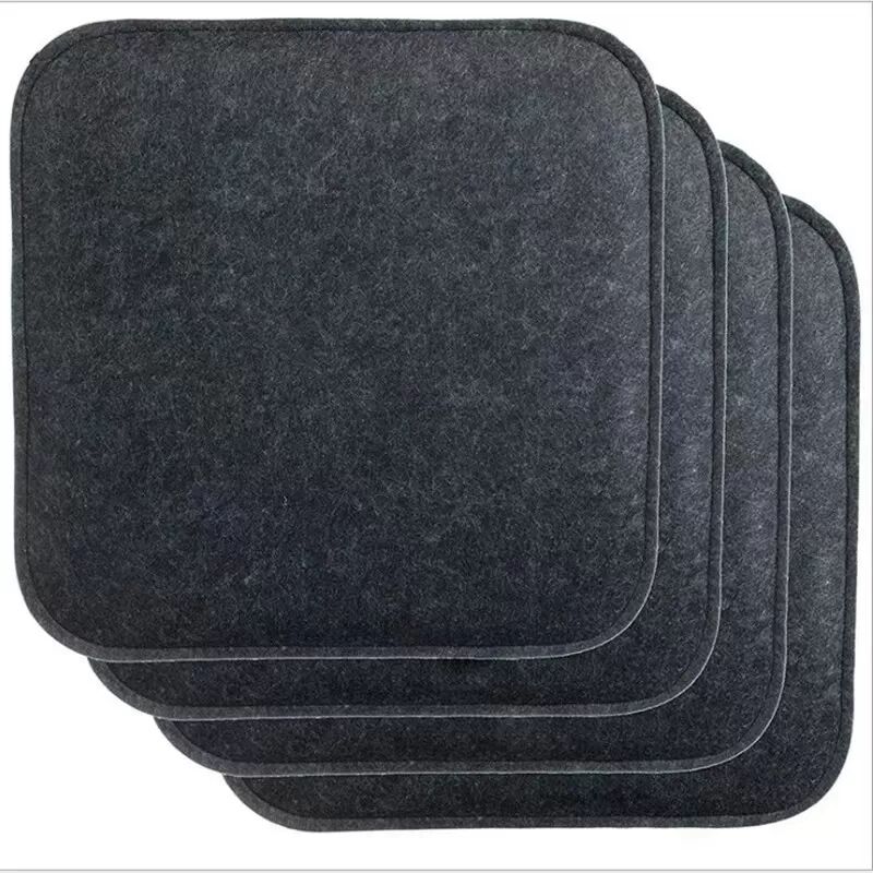 INF 4er Set Filz Stuhlauflagen - Memory Foam Kissen für Café & Restaurant Stühle Dunkelgrau