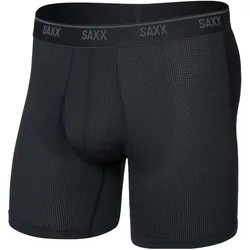SAXX, Herren, Funktionsunterhose, Quest Quick-Dry Mesh Boxer Brief Fly (XL), Schwarz