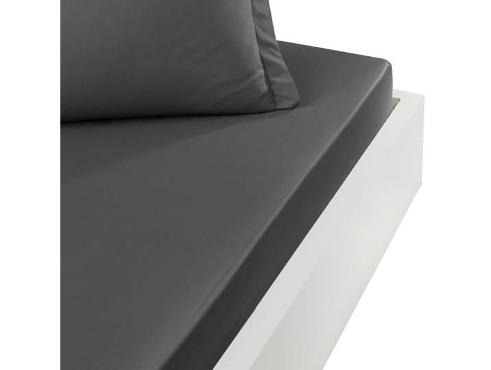 SENSEI SOFT - Drap housse uni percale easy care Anthracite 200x200