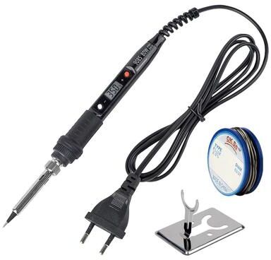 Uplifted Goods Digital Adjustable Temperature Soldering Iron With LCD Display yellow 800w 110v eu Plug