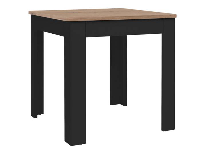 Mid.you Küchentisch, Schwarz, Eiche Artisan, 1 Schublade(n) Schubladen, quadratisch, 80x77x80 cm, Esszimmer, Tische, Esstische, Esstische quadratisch