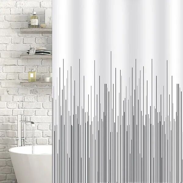 Showerdrape City Stripe Grey Shower Curtain