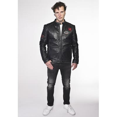 Lederjacke MUSTANG "3102139", Herren, Gr. L, schwarz, Obermaterial: 100% Leder, Lamm / Innenfutter: 100% Baumwolle / Fütterung: 100% Polyester / Ärmelfutter: 100% Polyester, Jacken