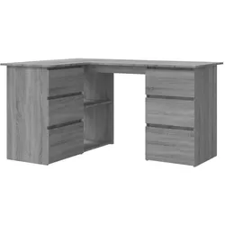 Helloshop26 - Sonoma Eckschreibtisch Computerarbeitsplatz Schreibtisch für Computerarbeit 145 x 100 x 76 cm Holzwerkstoff grau 02_0023695