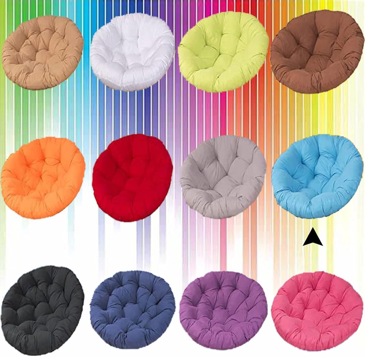 Papasan stoelkussen rond voor volwassenen - Hemelsblauw - Ø100cm