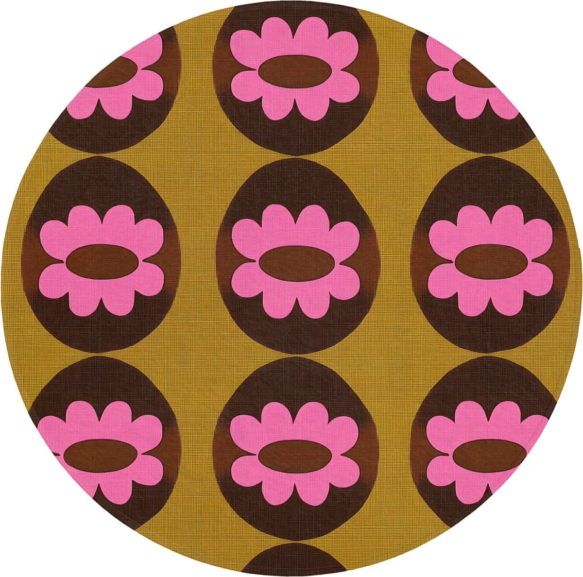 Ronde badmat met kleurrijk grafisch patroon en antislip - 70 x 70 cm