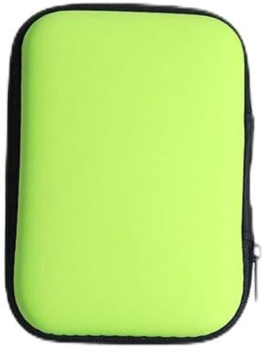 Groene mini reiskoffer en cosmetische tas met ritssluiting als organizer voor accessoires