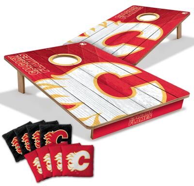 Skip's Garage Calgary Flames NHL Tailgate Cornhole Board Set