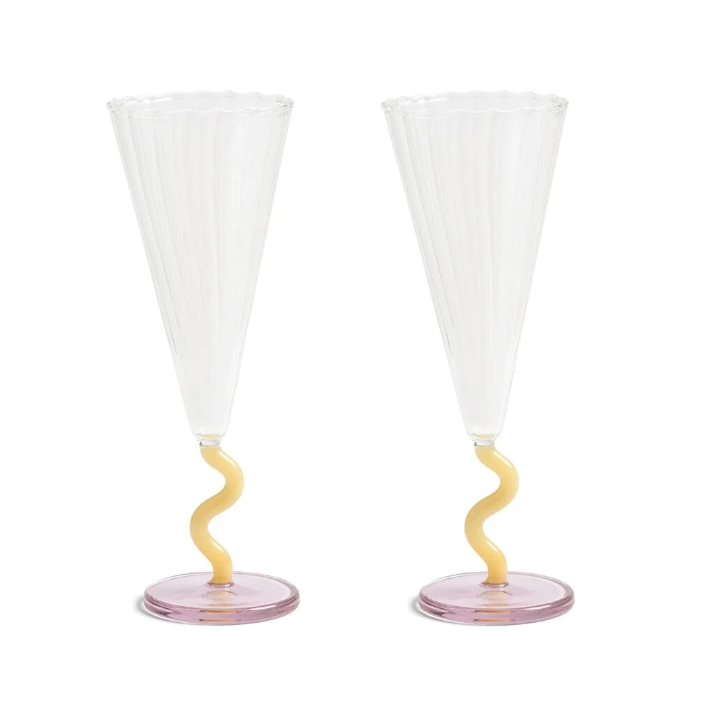 &Klevering Flute curve karamel set van 2
