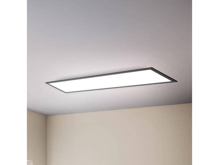 B.K. Licht LED-Panel Odin on/off, 100 x 25 cm, schwarz, 4.000 K, schwarz, für Arbeitszimmer / Büro, Metall, Modern, LED Panel