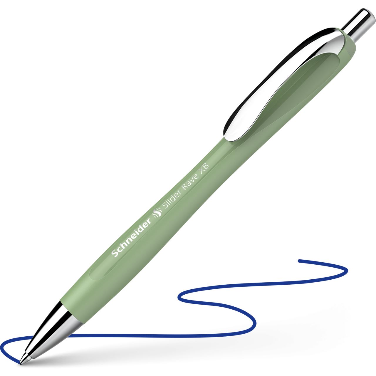 Schneider Kugelschreiber Slider Rave XB organic green, Schreibfarbe: blau, 1 St.