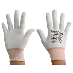 SAFEGUARD ESD-Handschuh, weiß/orange, ohne Beschichtung, XS