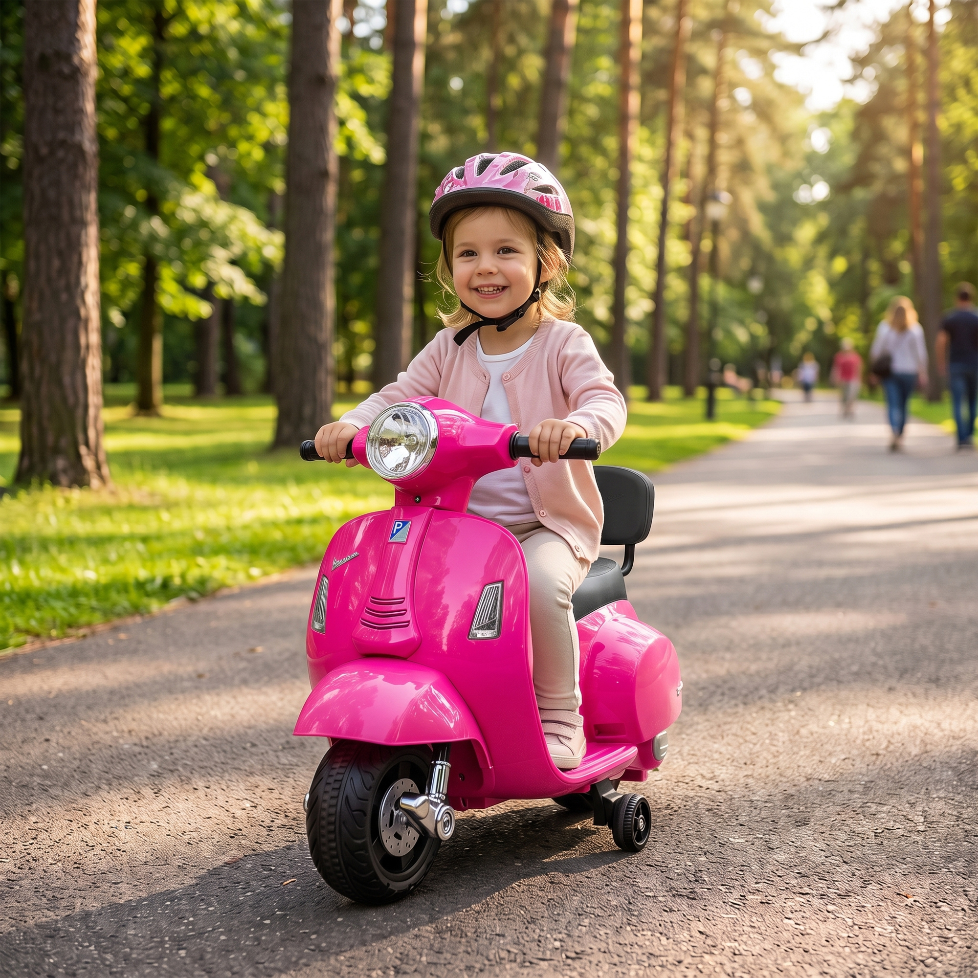 Aiyaplay Moto Elettrica per Bambini 1.5-3 Anni MINI VESPA GTS 6V, Rosa   Aosom Italy