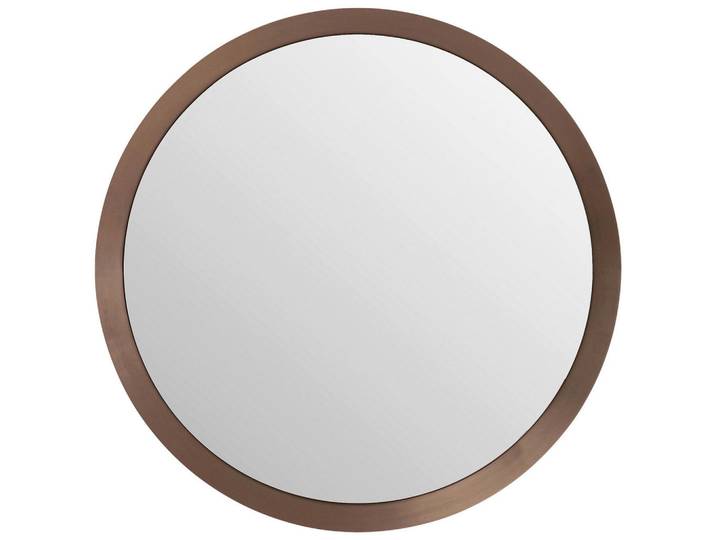 Kare-Design Wandspiegel, Kupferfarben, Metall, Glas, rund, 100x100x6 cm, Spiegel, Wandspiegel