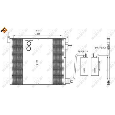 NRF Kondensator, Klimaanlage EASY FIT 35741 für CADILLAC SAAB