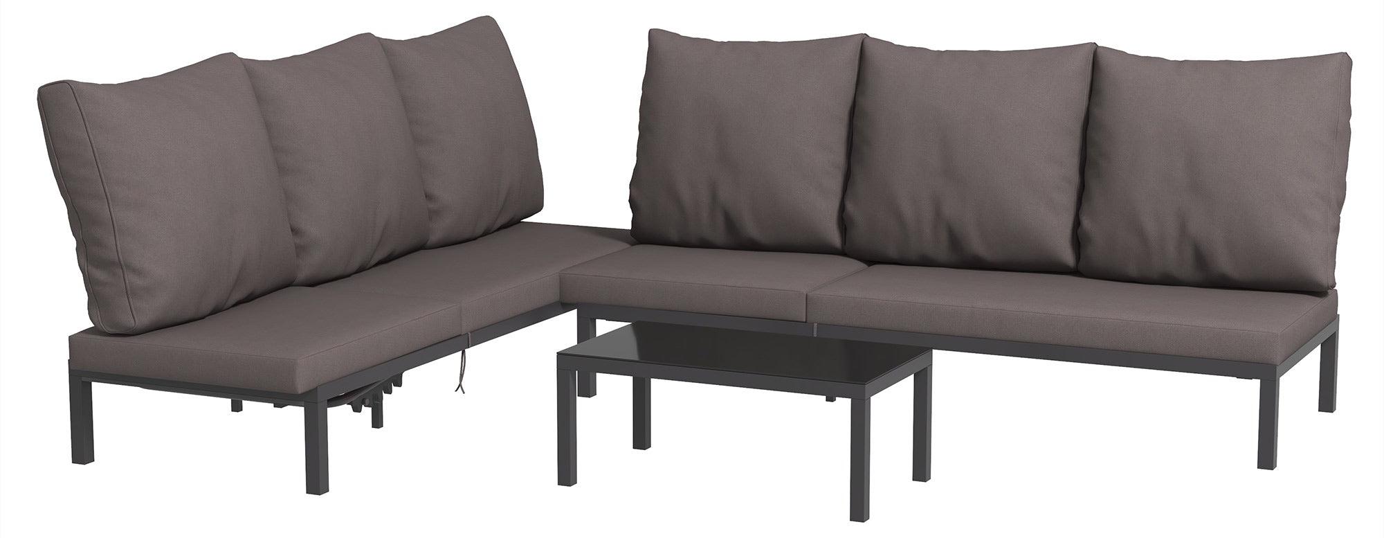 Loungebett-Set - Gartenmöbel-Set - Liegestühle - Gartenmöbel - Liegebett - Aluminiumrahmen