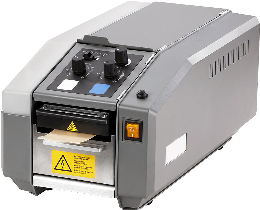 kaiserkraft Nassklebestreifengeber, elektronisch, für Bandbreite 40 - 100 mm, Endlos-Taste