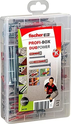 fischer Profi-Box DuoPower 2K 541109 Dübel- und Schrauben-Sortiment, 150-teilig