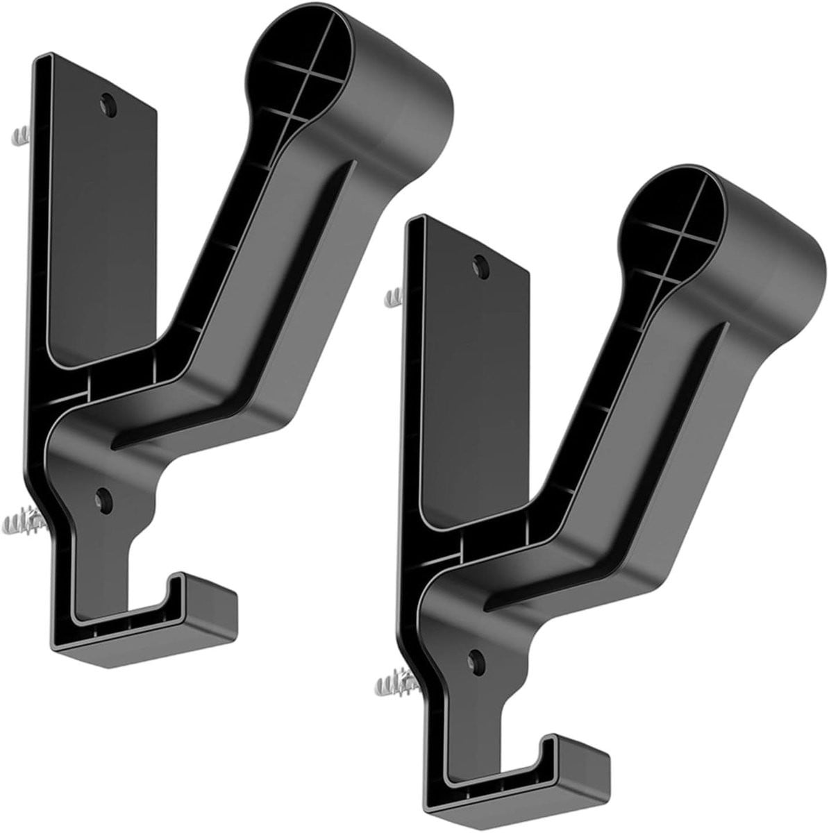 Helmhouder Wandrek Set - 2 Stuks - Zwart