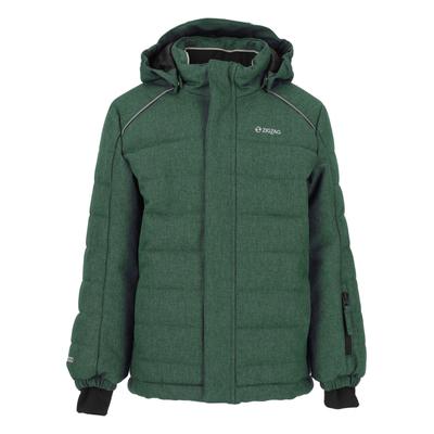 Skijacke ZIGZAG "Nino", Jungen, Gr. 116, grün, 100% Polyester, unifarben, normal, ohne Ausschnitt, Jacken Skijacke, im gesteppten Design mit wasserdichter Qualität