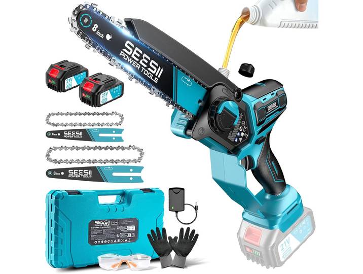 Tronçonneuse électrique sans fil SEESII 6&8'' 1000W, outils de jardinage et de travail du bois pour batterie Makita 18V