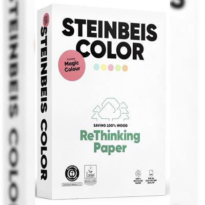 Steinbeis 5220 080 10 31 1 Magic Colour Recyclingpapier rosa, A4, 80g, 500 Blatt