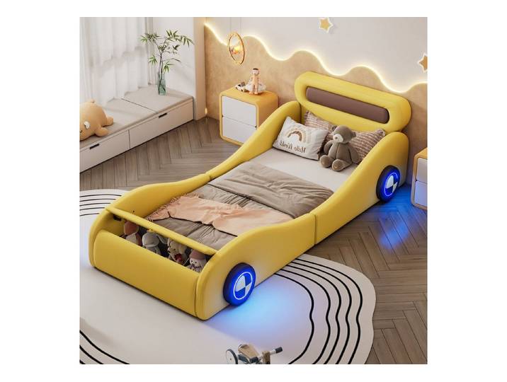 HAUSS SPOLE Kinderbett 90x200cm mit Matratze, in Form eines Autos mit Stauraum