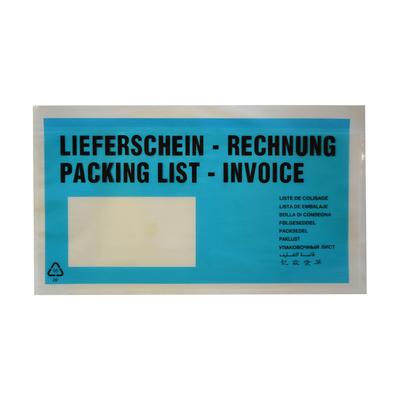 VEPATIM 1000x Dokumententaschen *Lieferschein/Rechnung* DIN Lang 235x130mm türkis