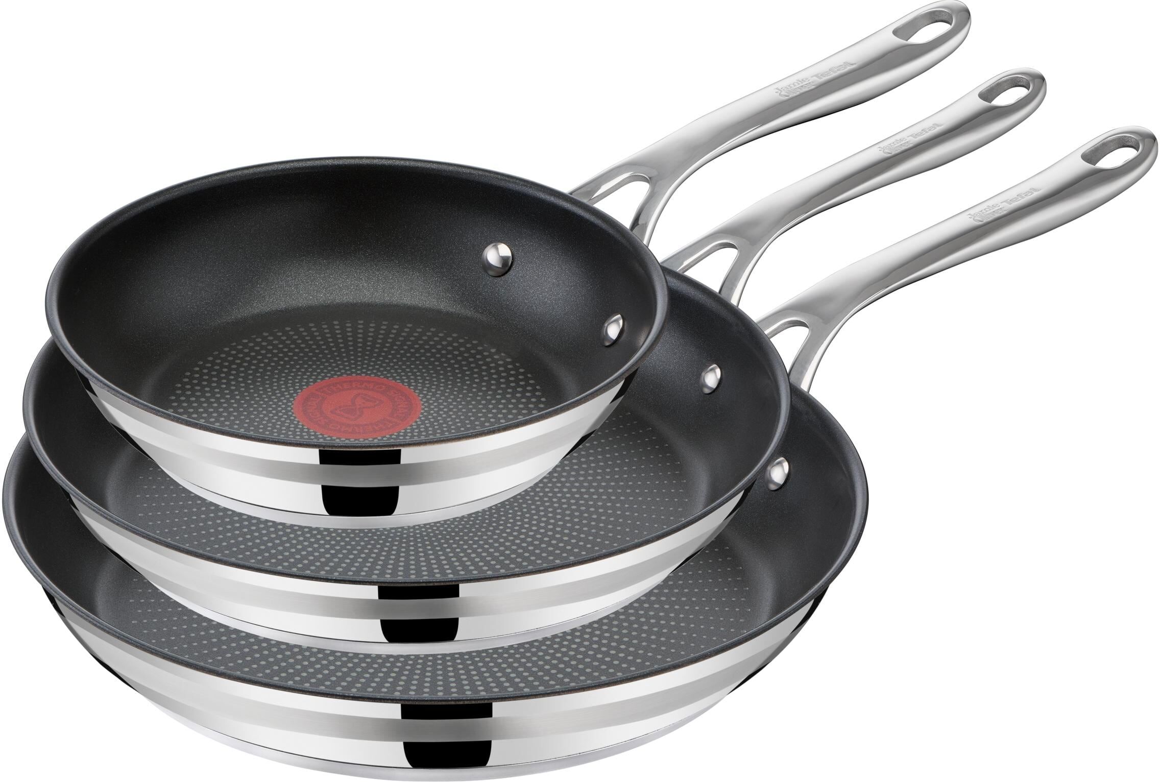 Pfannen-Set TEFAL "Jamie Oliver Cook Smart 3-teilig", silber (silberfarben), Ø:28cm, Pfannen, Pfannen-Set silberfarben Ø 28cm