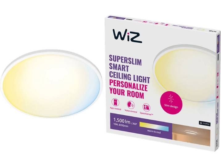WiZ Plafondlamp SuperSlim - alle tinten wit licht - Wit