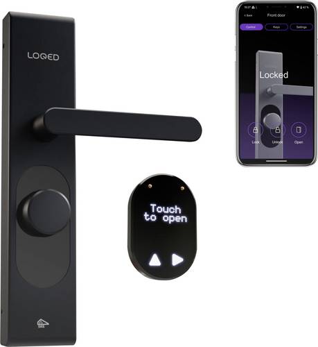Shelly LOQED Touch Smart Lock Black Edition Türschlossantrieb, Türöffner-Steuerung Bluetooth, Wi-Fi