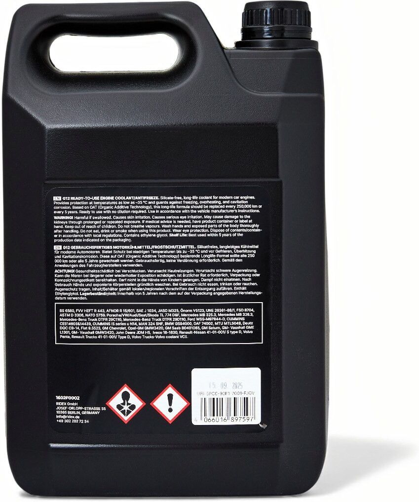 RIDEX 1602F0002 Antifreeze
