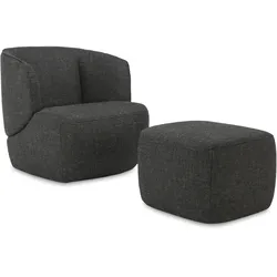 Sessel + Hocker ROLF BENZ 384 (BHT 75x74x82 cm) - BHT 75x74x82 cm