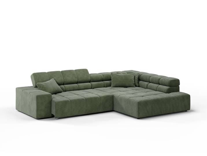 Candy Oregon Cord Ecksofa motorische Sitztiefenverstellung
