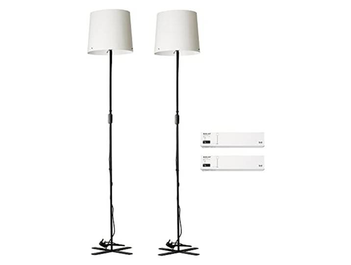 Ikea BARLAST Lot de 2 lampadaires basiques minimalistes modernes avec abat-jour\, noir/blanc\, 150 cm\, E27