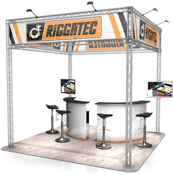 Naxpro-Truss Messestand Fd 14 - 3 X 3 X 3,2 M (Lxbxh) - 9 M² Alu
