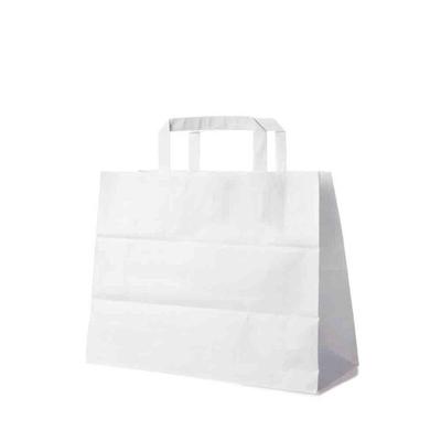 250 Papiertragetaschen weiß 32 + 16 x 27 cm – Tortentragetaschen mit Innenhenkel