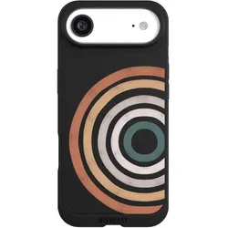 Nivocase Handyhülle für Apple iPhone Air Hülle NIVOpure Case Schwarz Kreise Regenbogen Wasserfarbe (Apple iPhone Air), Smartphone Hülle, Mehrfarbig, Schwarz