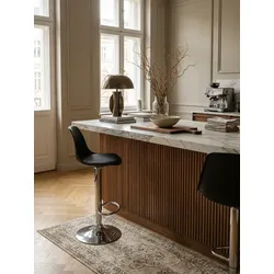 Barhocker Kunstleder Design KORSIKA, Schwarz 40x40x104 cm