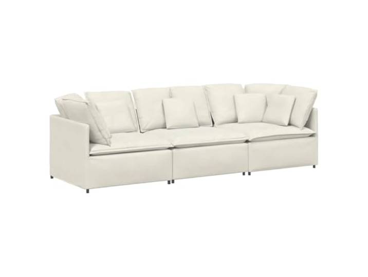 Makastle Modulares Sofa Couch mit Kissen Samt Cream