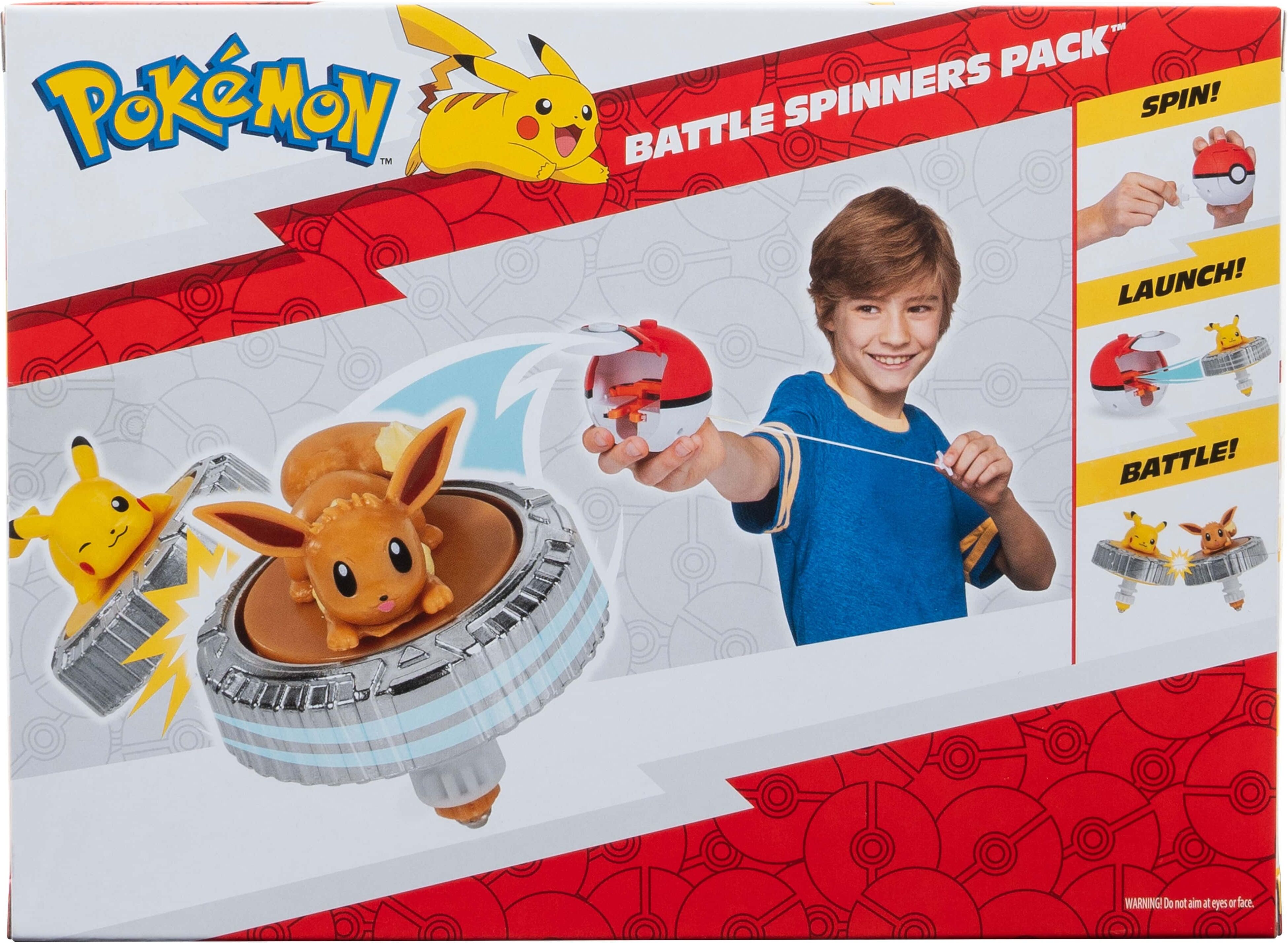 Pokémon Battle Spinner Pack Eevee ; Poké Ball Launcher for Kids - Jazwares - Red-and-White