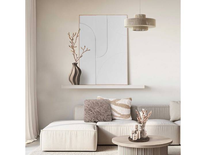 Gerahmtes Bild Saturn MDF Mitteldichte Holfaserplatte Weiß 70 x 100 x 3cm