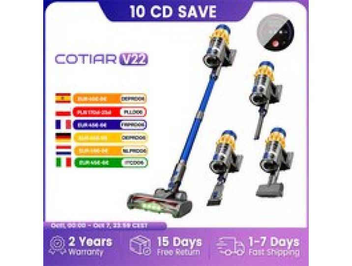 COTIAR V22 650W 55000PA Zuigkracht Draadloze Stofzuiger Handheld Huishoudapparaat Draagbare Stofzuiger Verwijderbare Batterij