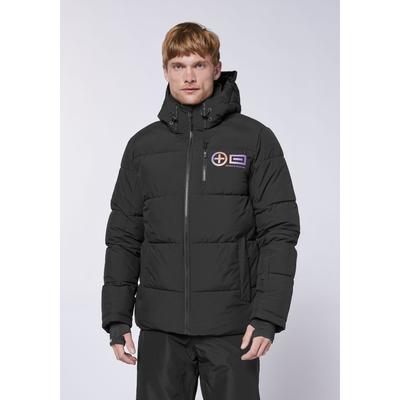 Skijacke CHIEMSEE, Herren, Gr. 46, schwarz, 100% Polyester, unifarben, regular fit, ohne Ausschnitt, Windstopperbündchen, Jacken Skijacke, - mit praktischer Skipasstasche