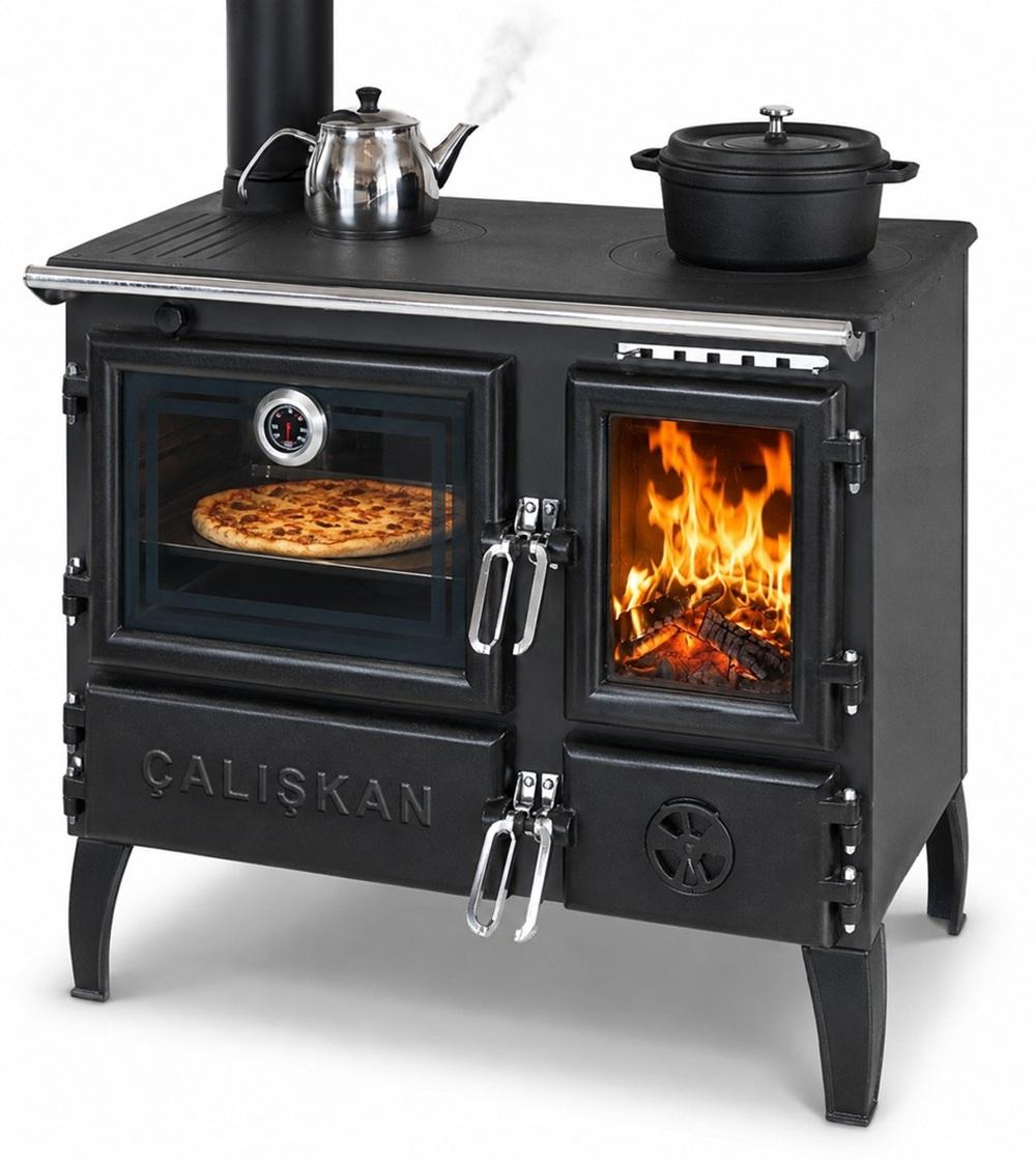 Premium-Holzherd Modell 214 linke Version - Viel Gusseisen!