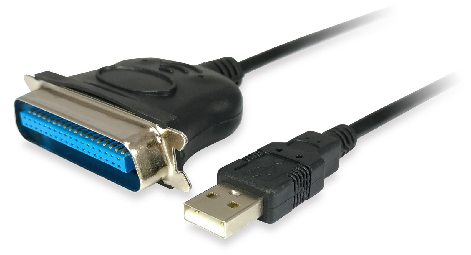 Equip USB-A naar Parallel Adapter EPP, ECP, bidi, 1.50m, zwart