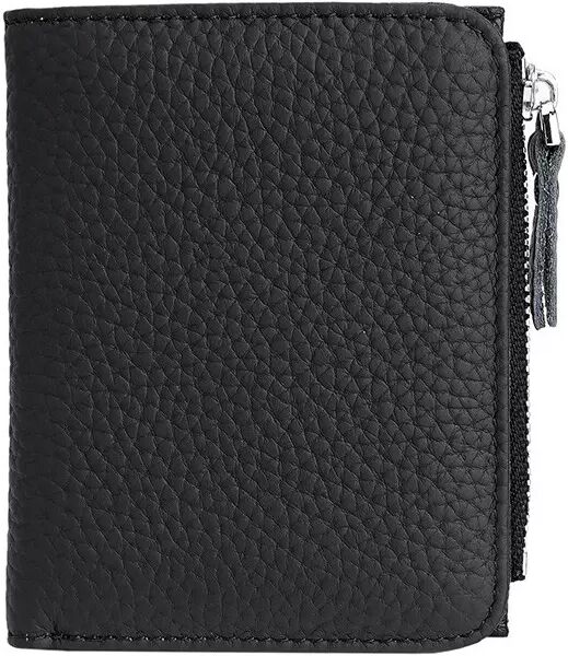 INF Schlanke RFID-blockierende Brieftasche für Herren mit Münzfach - Lederbrieftasche mit Reißverschluss Schwarz